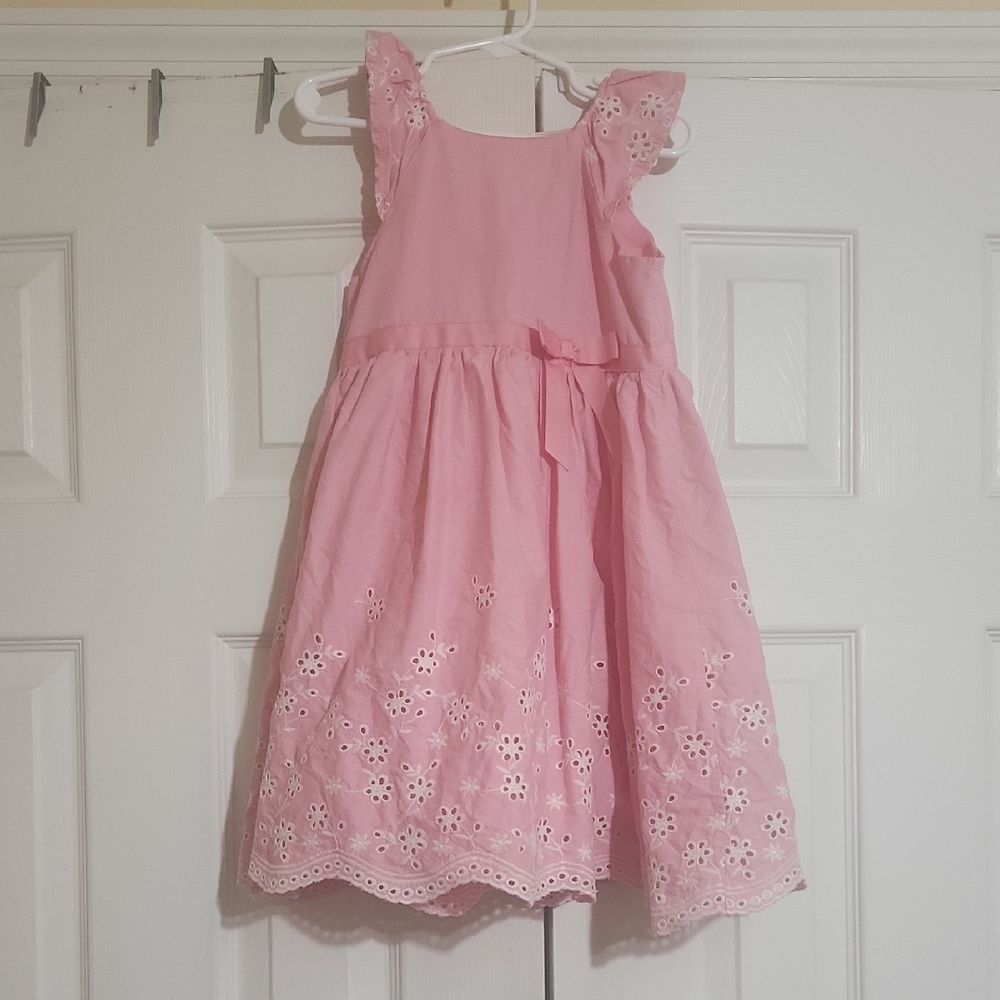 Pink Eyelet Kids Dress